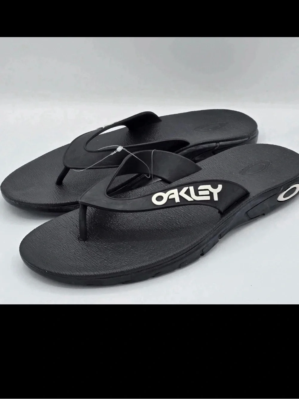 OAKLEY B1B Flip Flop Men's Sandals Black White Detail Size 11 M US